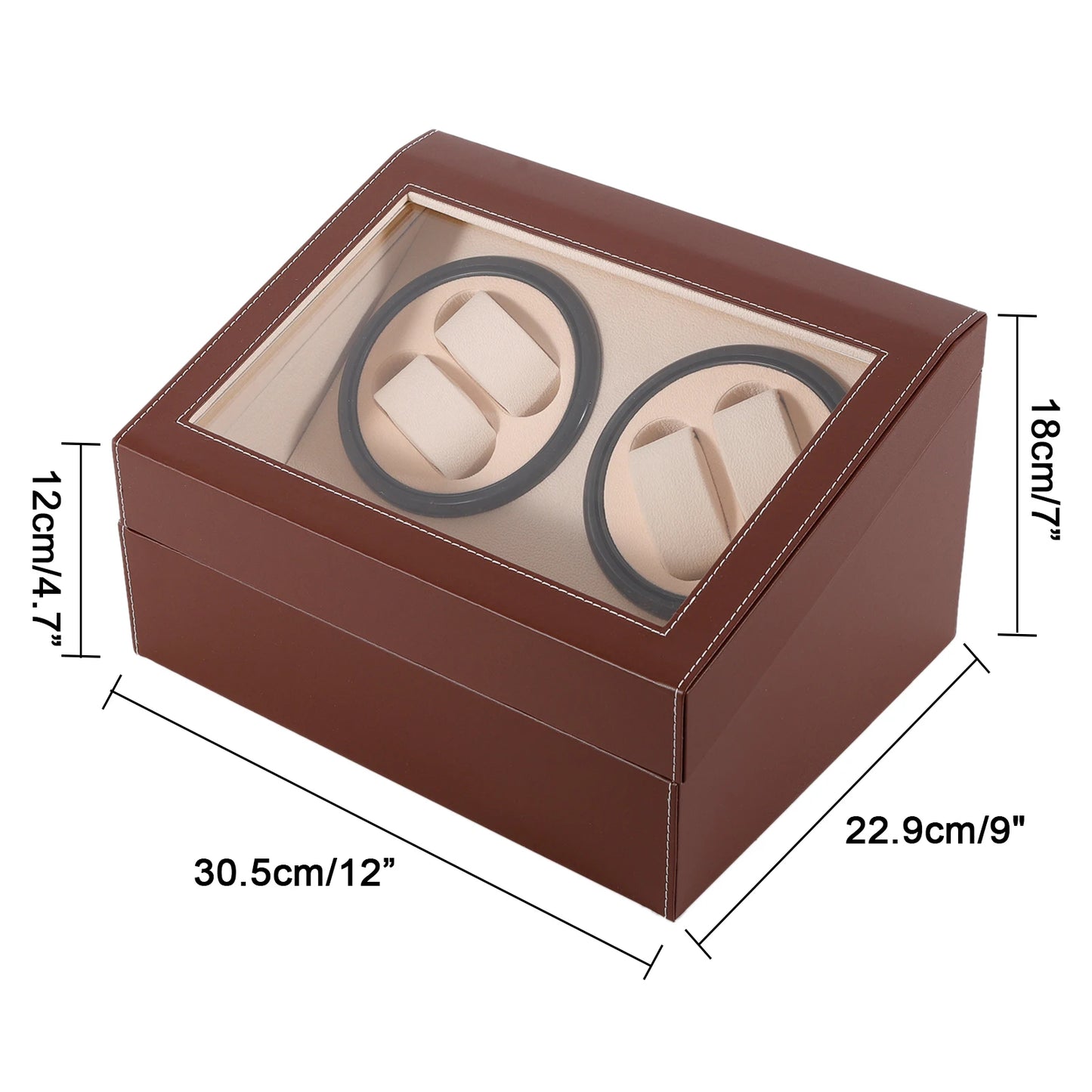 Hot Sale Black/Brown High Quality 4+6 Watch Winder Automatic Watch Display Box Luxury Storage Box Put Down 10 Watch