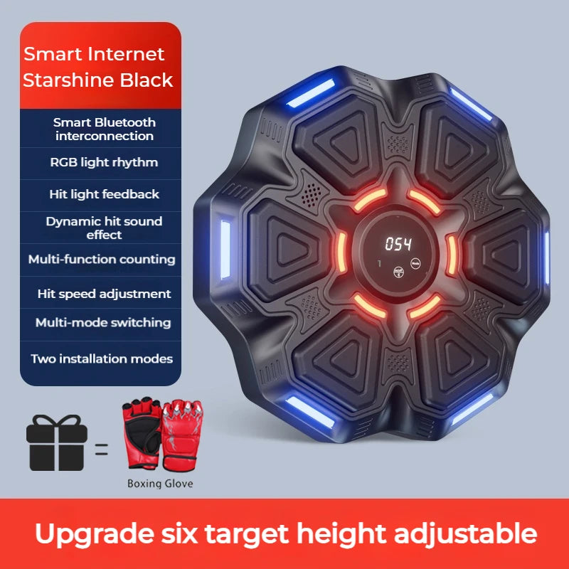 Music Boxing Machine Smart Bluetooth Wall Mounted Music Boxing Trainer Gym Home Electronic Boxing Target Punching Equipment