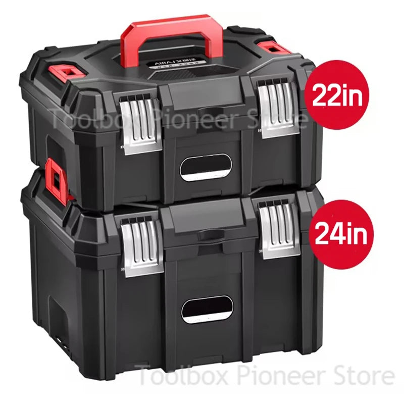 Multifunctional Large Capacity Tool Box Industrial Grade Shockproof Anti-fall Waterproof Toolbox Home Tool Storage Box 22/24inch