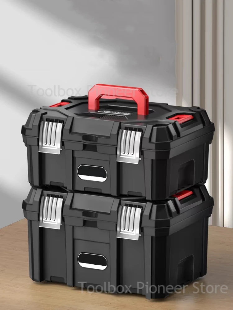 Multifunctional Large Capacity Tool Box Industrial Grade Shockproof Anti-fall Waterproof Toolbox Home Tool Storage Box 22/24inch