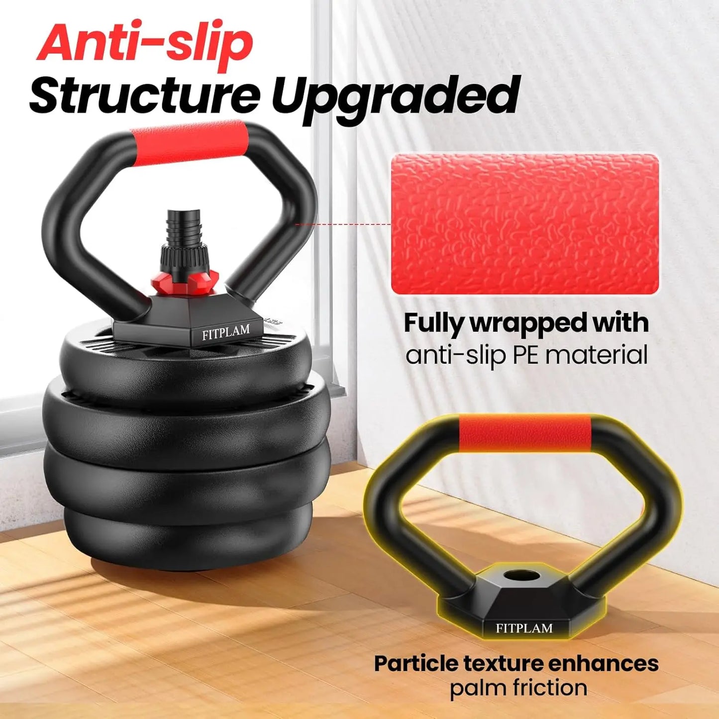 Adjustable dumbbell set,10/20/35/45/55/70/90lbs Free Weights set with upgraded nut, 4 in 1 Weight Set Used as Kettlebells, Barbe