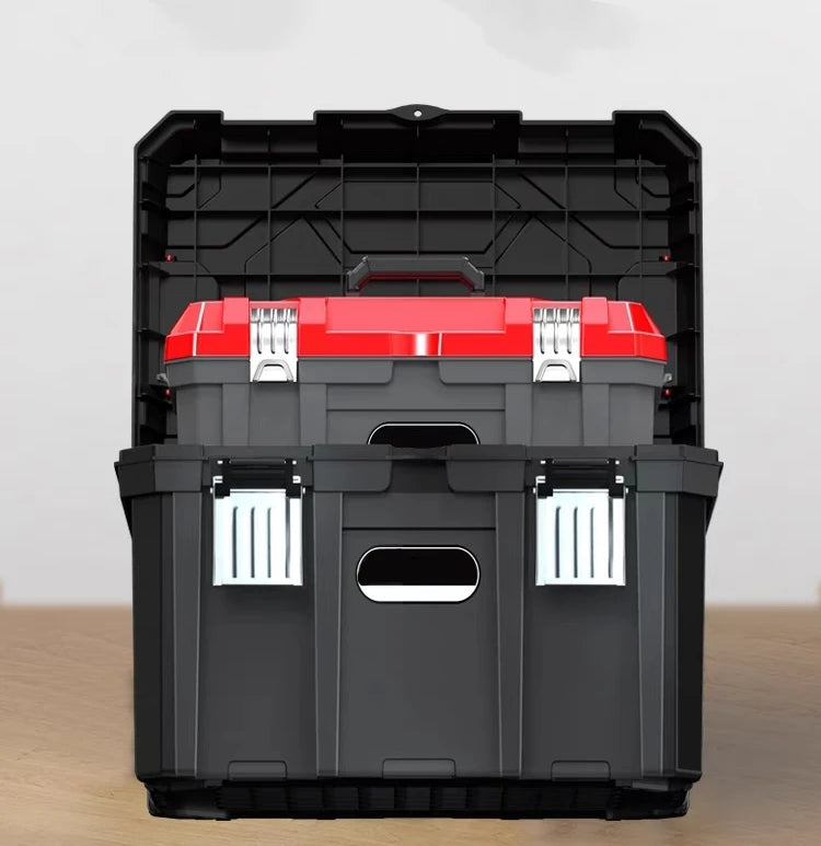 Multifunctional Large Capacity Tool Box Industrial Grade Shockproof Anti-fall Waterproof Toolbox Home Tool Storage Box 22/24inch