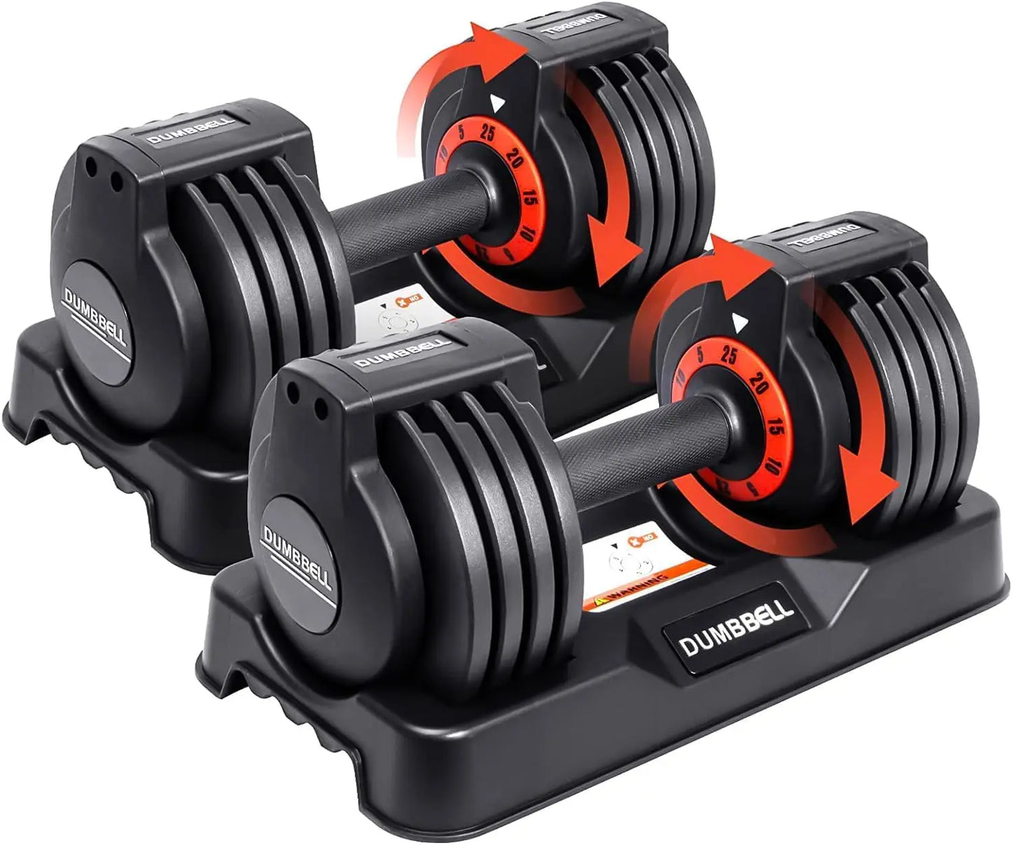 AQ25/55LB Pair Adjustable Dumbbells Set,5in1 Free Weights Dumbbell with Anti-Slip Metal Handle,Suitable for Home Gym Exe