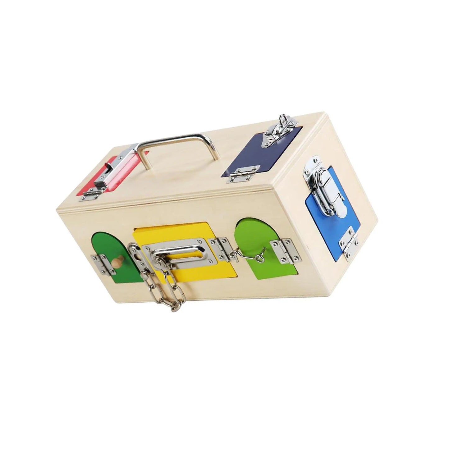 Wooden Busy Box Montessori Educational Material Lock Latch Box Early Educational Kids Toys Birthday Christmas Gift