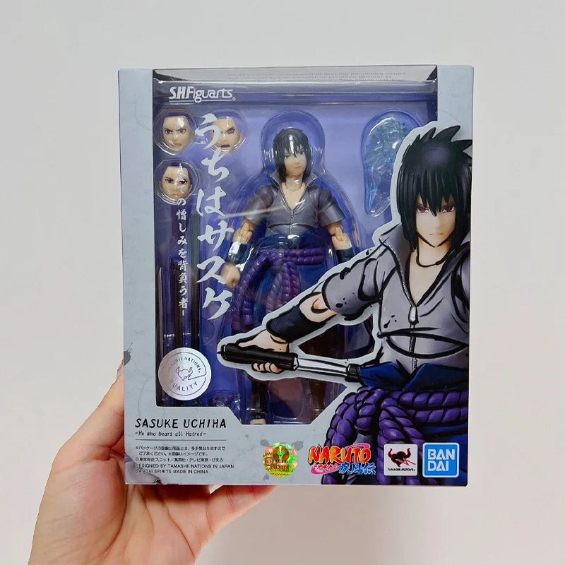 Original Bandai Anime Action Figure Naruto SHFiguarts Uzumaki Naruto Uchiha Sasuke Finished Model Kit Toy Gift for Children Kids