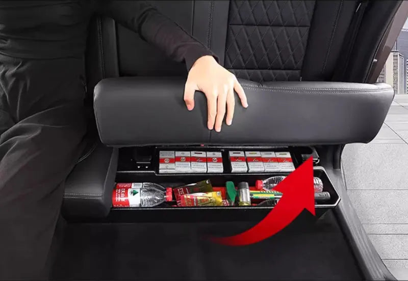 For Great Wall Poer Gwm 2019-2023 Under Seat Storage Box Case  Organizer Vehicle Underseat Drawer Holder