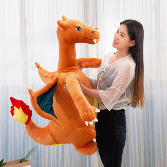 Pokemon Big Size Charizard Dragonite Anime Figures Doll Stuffed Animals Plush Toy Kawaii Room Decoration Toy Kids Christmas Gift