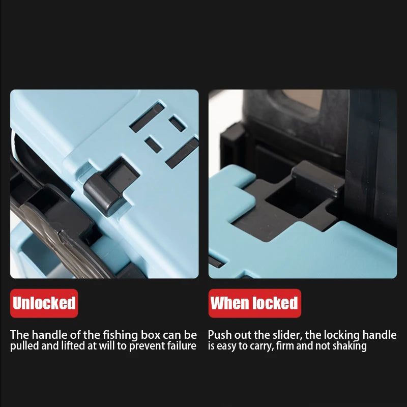 Large Multi-Function Fishing Box Pole Bait Organizer Lure Thickening Storage Box Fishing Accessories Tackle Box Pesca