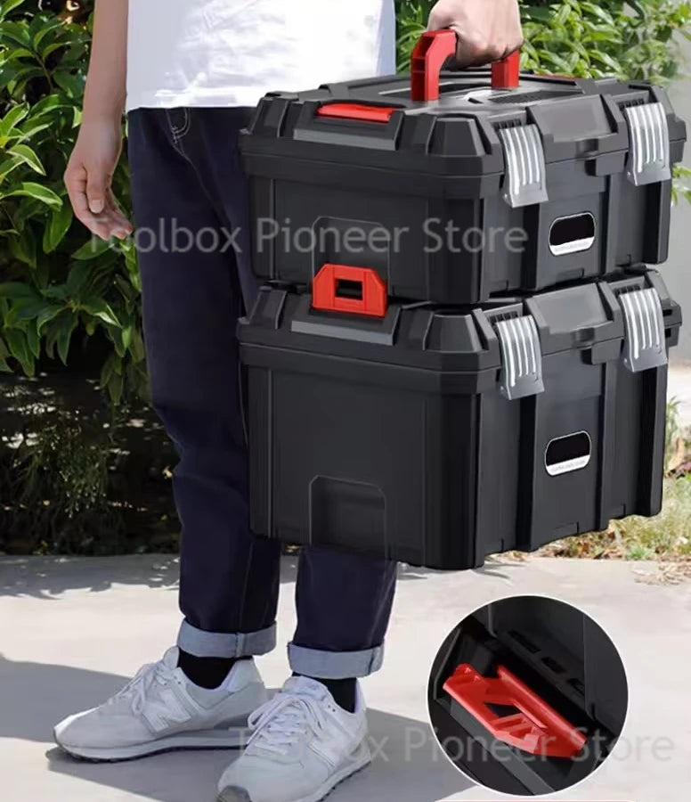 Multifunctional Large Capacity Tool Box Industrial Grade Shockproof Anti-fall Waterproof Toolbox Home Tool Storage Box 22/24inch
