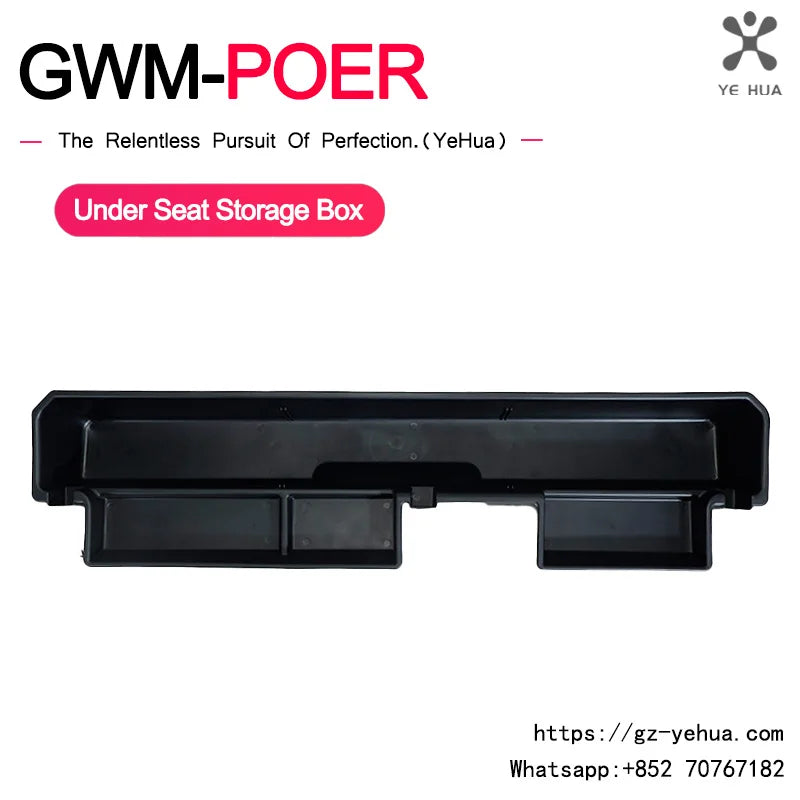For Great Wall Poer Gwm 2019-2023 Under Seat Storage Box Case  Organizer Vehicle Underseat Drawer Holder