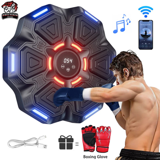 Music Boxing Machine Smart Bluetooth Wall Mounted Music Boxing Trainer Gym Home Electronic Boxing Target Punching Equipment