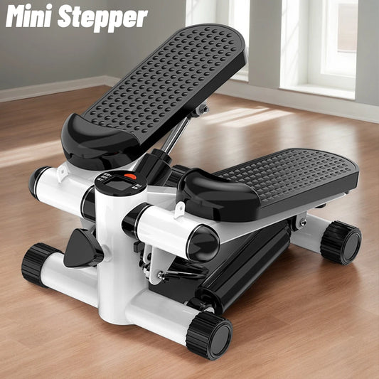 Mini Stepper Fitness Exercise Equipment Pedal Stepper Exercise Machine Max 120kg Stair Stepper LED Display with Resistance Bands